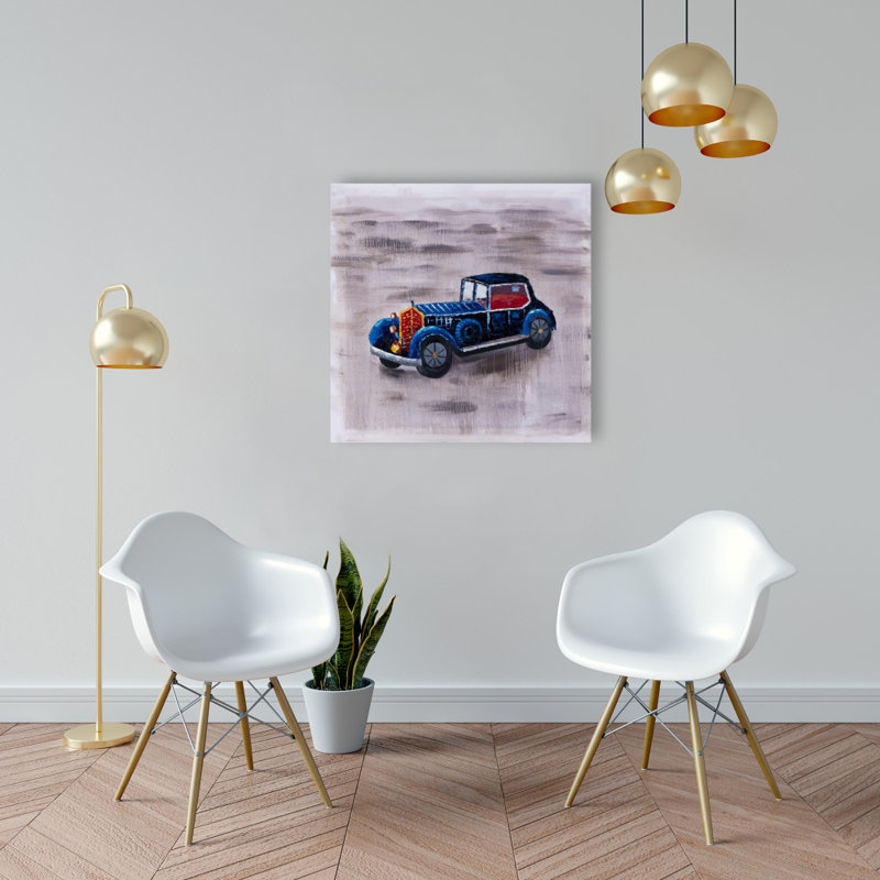 Toile voiture jouet bleue | Décoration murale | Transport