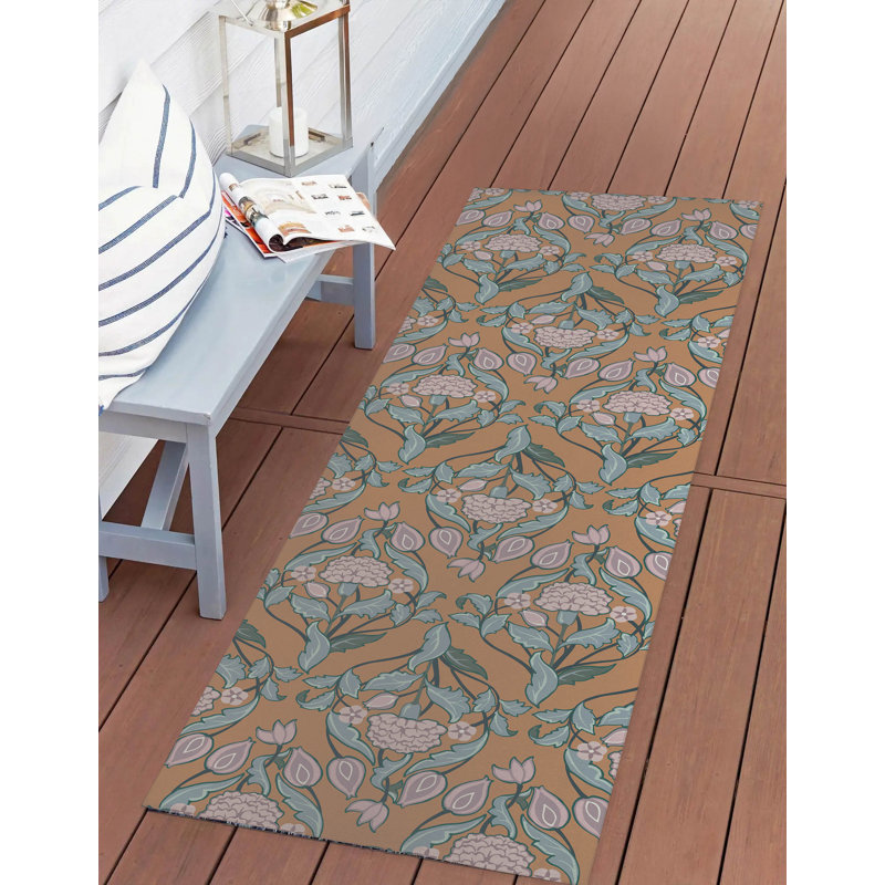 Piper Soft Step Outdoor Area Rug, Runner 8' x 2'6", Brown