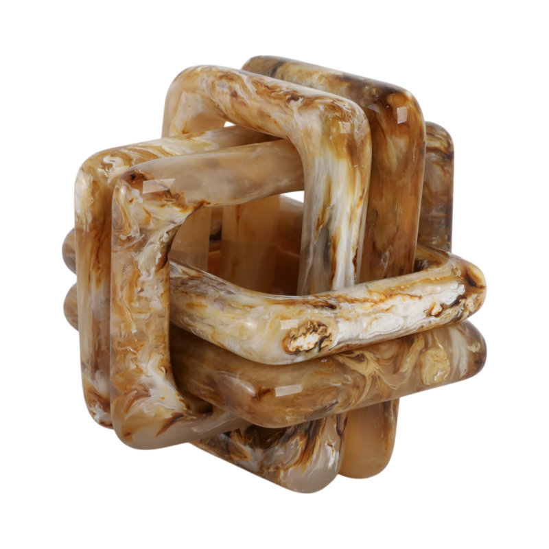 Modern Resin Decorative Object Knot Sleek and Stylish Accent Piece for Contemporary Spaces, Tan
