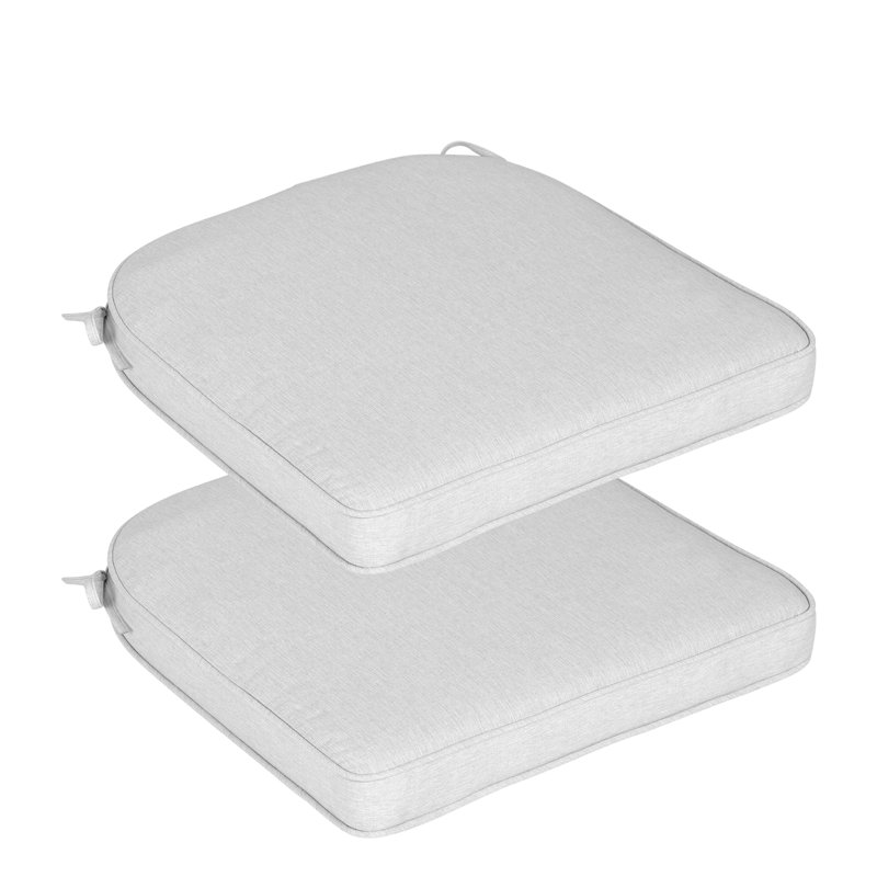 Outdoor Chair Seat Cushion, Light Gray, 21" W x 21" D