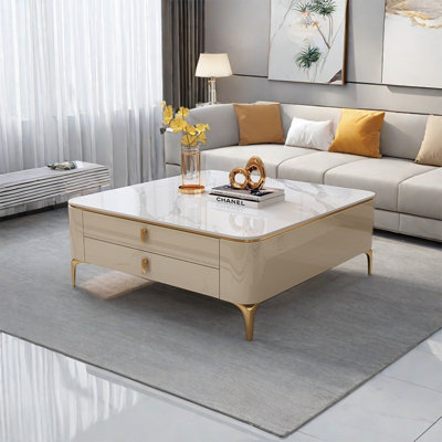 Light luxury square rock table