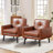 Meleri Mid Century Accent Chair, PU Leather Small Accent Chair with Wooden Frame, Cozy Armchair Reading Chair with Comfy Back for Apartment, Living Room, Bedroom, Waiting Room-62190854
