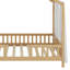 Lit de plancher avec auvent, cadre de lit en forme de maison avec balustrades hautes-576947652-576947653
