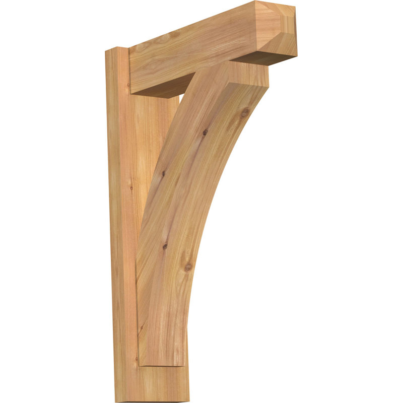 Persienne en bois rustique Thorton Craftsman,  P 18 po x H 26 po , Cèdre rouge de l'Ouest l 5 1/2 po (lisse)