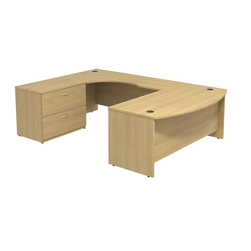 Bureau de direction en U Series C, Cerisier Hansen / gris graphite, Gauche