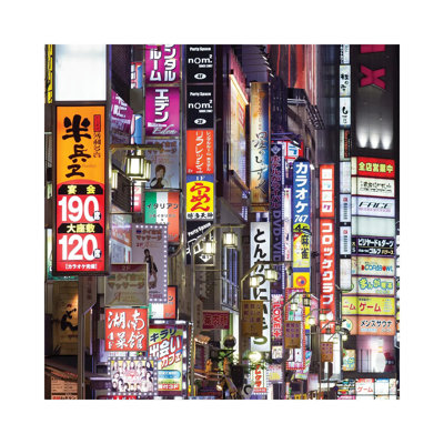 Billboards At The Kabukicho Red Light District, Shinjuku, Tokyo by Jan Becke - Wrapped Canvas Print