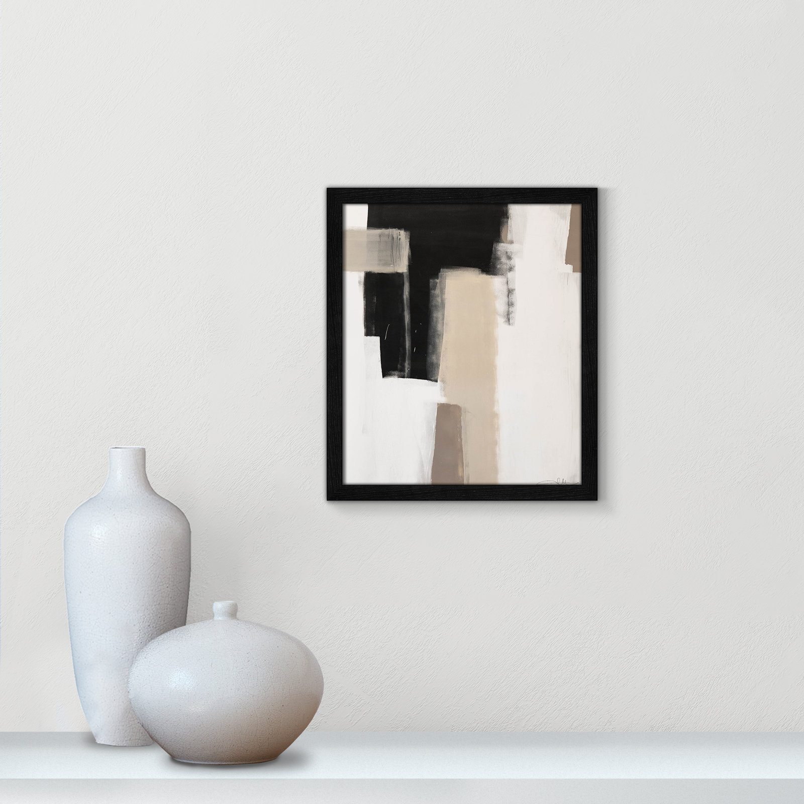 Earth Scapes I by Casa Fine Arts, 15" H x 13" W x 1.25" D, Black Slim Unmatted Picture Framed
