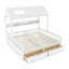 Lit plateforme double House-Style avec tablettes et tiroirs de rangement-125006241