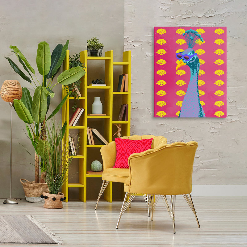 «Vibrant Mod Peacock Canvas», conception de Marcus Prime, H 40 po x l 30 po