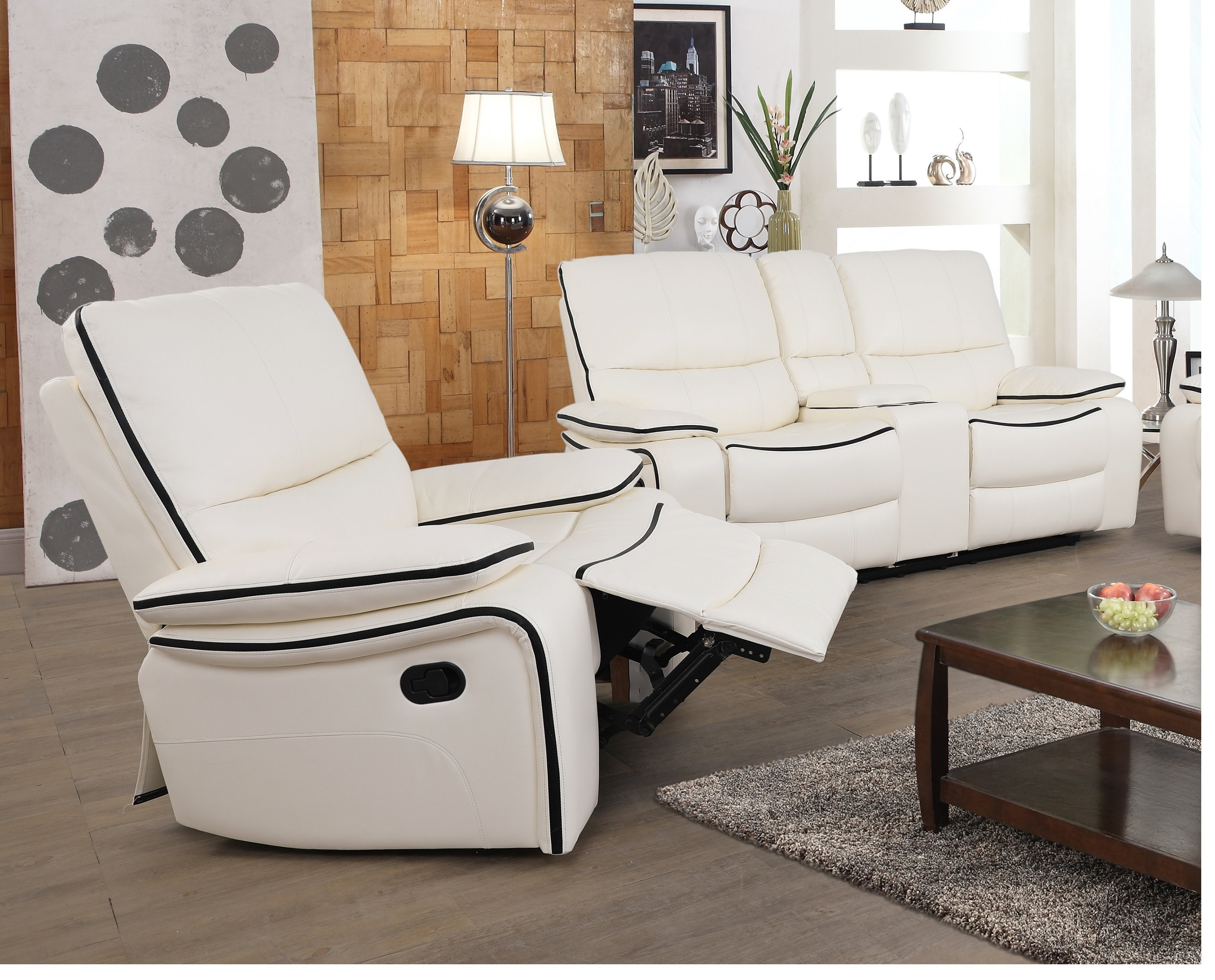 Red Barrel Studio® Deashawn 2 Piece Faux Leather Reclining Living Room ...