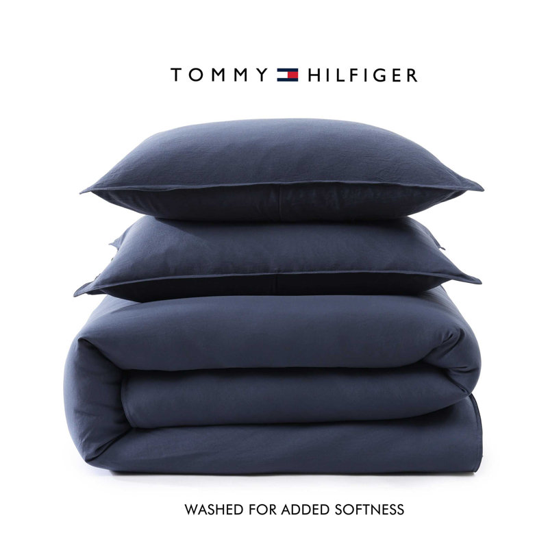 Ensemble d'édredon réversible uni Tommy Hilfiger, Bleu, Grand édredon et 6 pièces supplémentaires