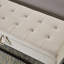 Base de lit en métal avec velours beige 58,6 po