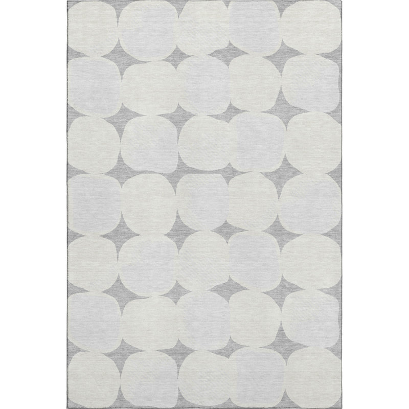 Premium Machine Washable Prisco Gray Rug, Rectangle 10' x 14'