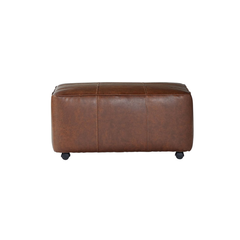 Faux Leather Ottoman, Cinder