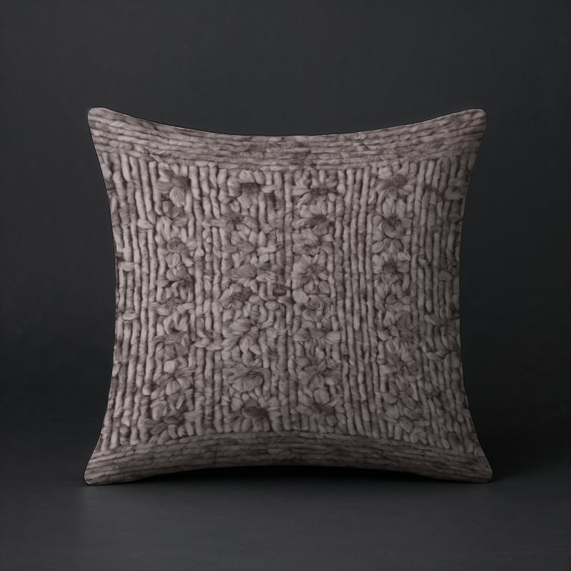 Coussin décoratif intérieur et extérieur Modern, Gris foncé / gris abstrait, Carré 18 po