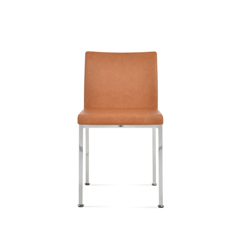 Aria Metal Adjuster Side Chair, Chrome, PPM Caramel 
