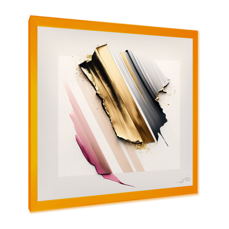 «Abstract Geode Watercolor Gold II», reproduction sur toile, L 24 po x H 24 po, Impression dorée sur toile encadrée