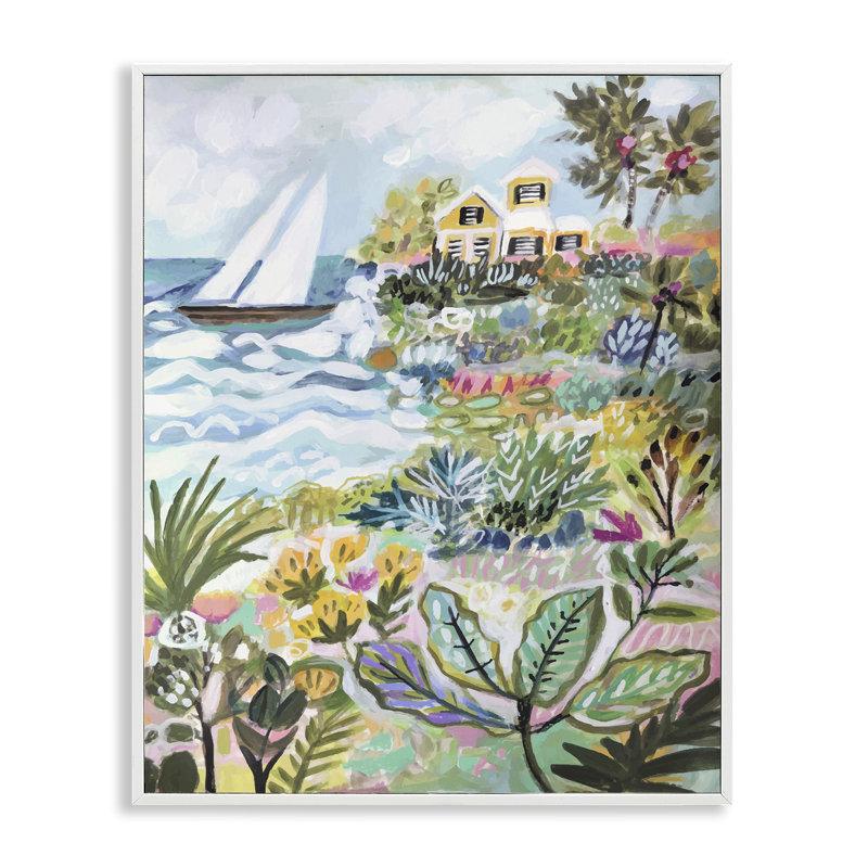 Scène nautique abstraite - impression d'un cadre photo sur bois, H 30 po x l 24 po x P 1,5 po