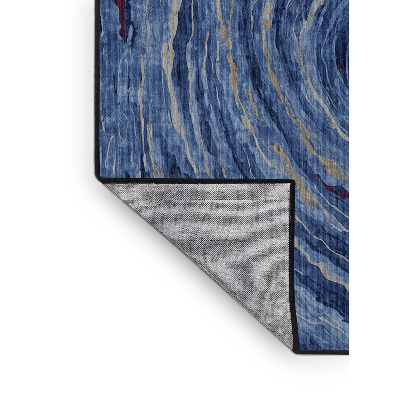 Machine Washable Gray Area Rug, Rectangle 4' x 6'
