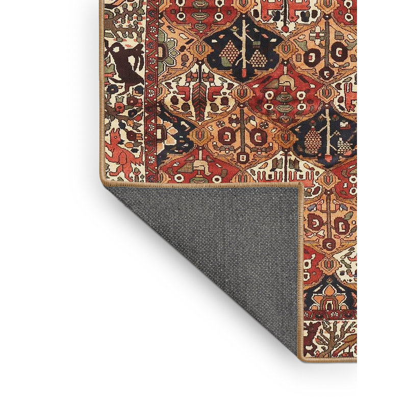 Tapis beige/vert traditionnel Bardolph, Rectangle 4 pi x 6 pi