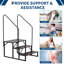 Heavy-Duty 2-Step RV Steps with Handrails, Non-Slip Steel Entry Stair Ladder - 660 lb Capacity, Outdoor Steps for Travel Trailer, Camper, Motorhome, Hot Tub & Spa - Bilateral 3rd order