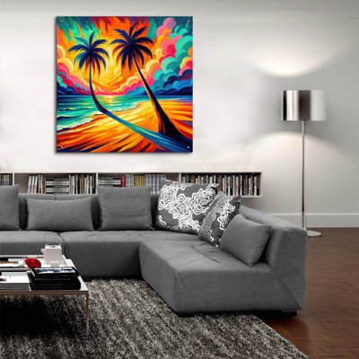 «Two Palms» par Rey Klimt, art mural en verre acrylique