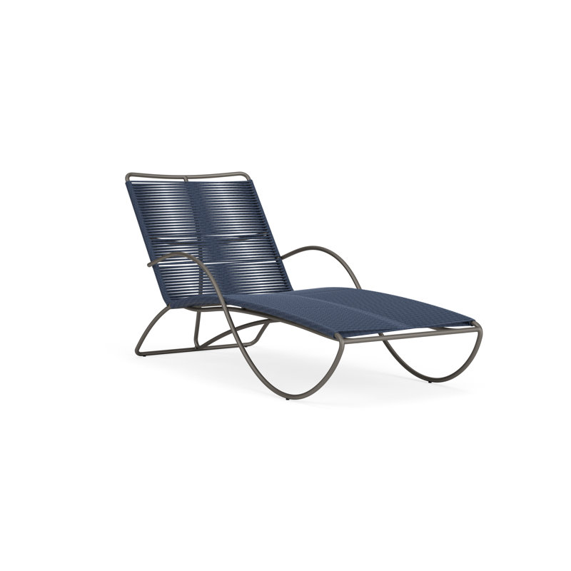 Walter Lamb Outdoor Chaise Lounge, Marine/Mica