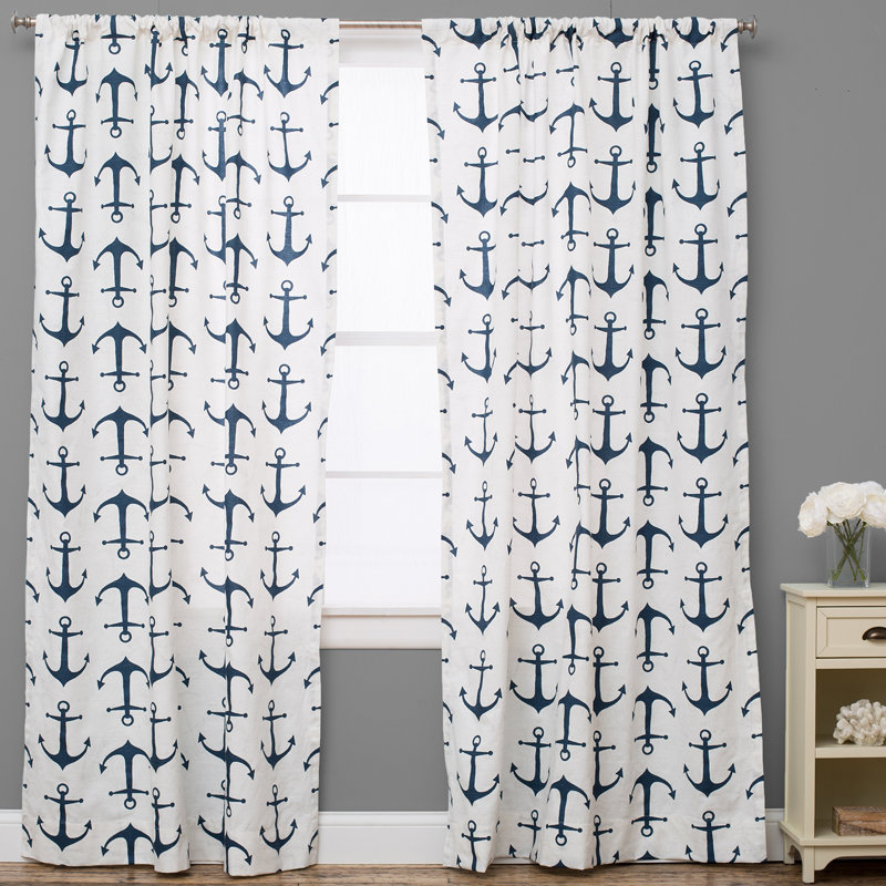 Abigayle Cotton Semi Sheer Curtain Single Panel, 50" W x 72" L