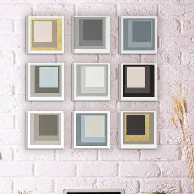 Bold Modern Squares by In House Art - 9 Piece Print on Canvas