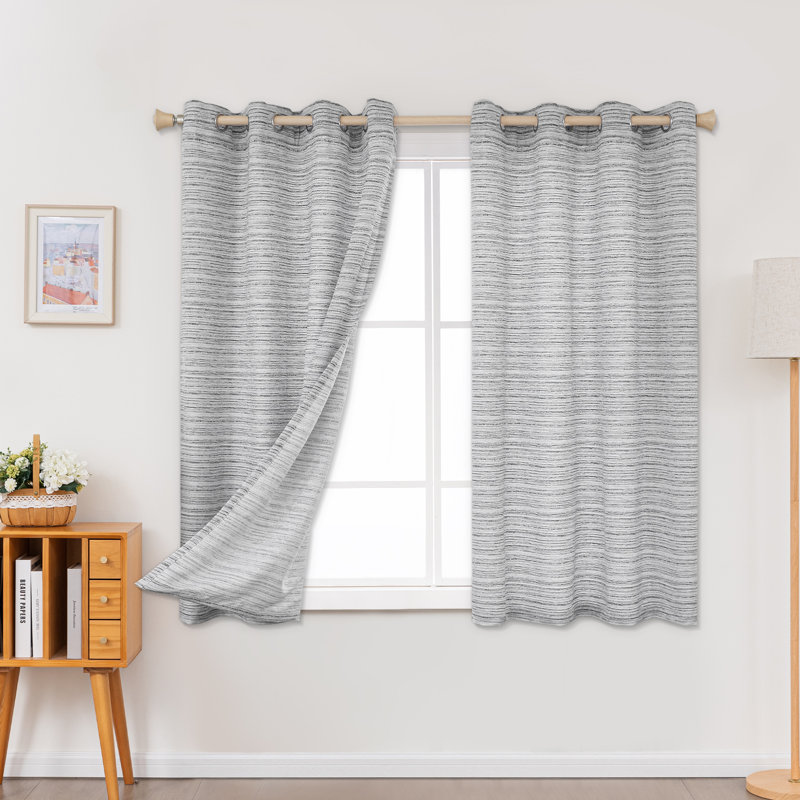 Paire de rideaux filtrant Ombre, Gris, L 52 po x L 63 po