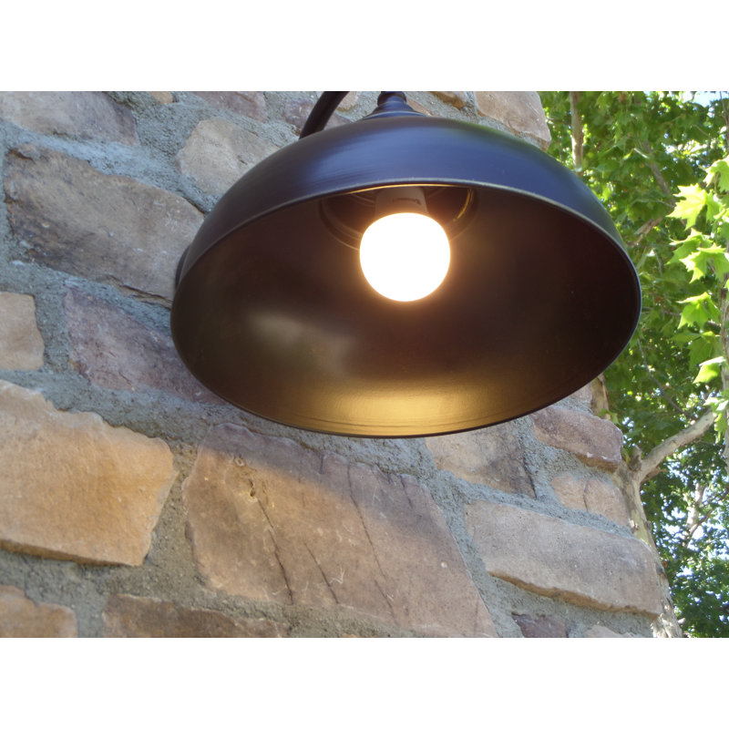 Luminaire de grange d'extérieur Arryonna, Noir impérial, H 11,25 po x l 12 po x P 14 po