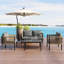 Combinaison de canapé pour plusieurs personnes avec une table, adaptée pour le jardin, la cour et les balcons-147955036