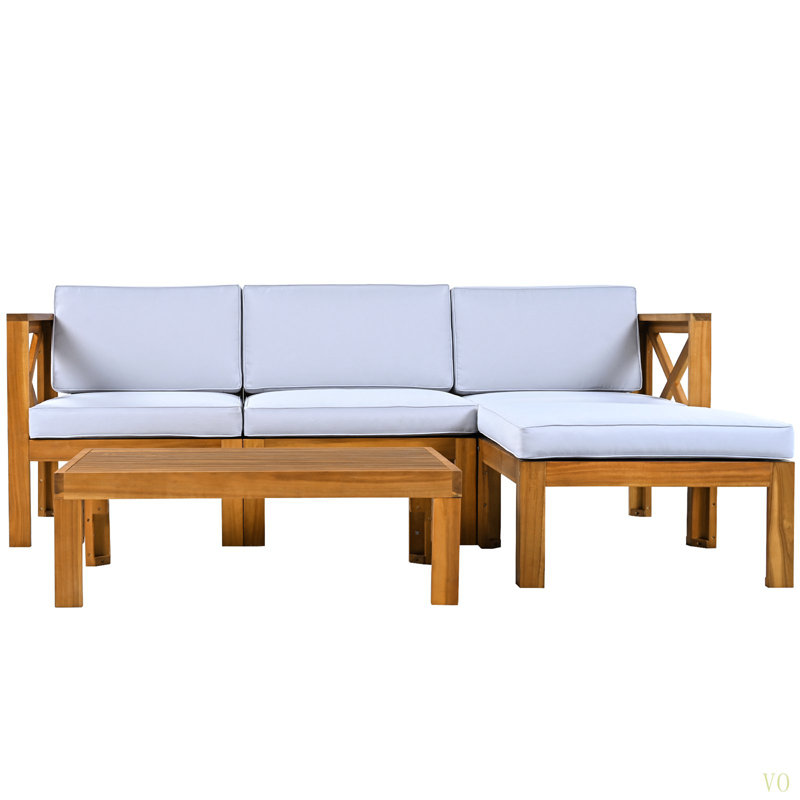 Ensemble de conversation modulaire avec canapé et coussins 5 pièces