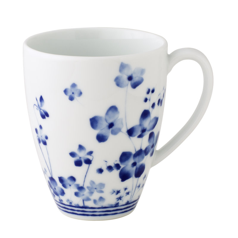 Blue and White Porcelain Floral 4-Piece Dinnerware Set