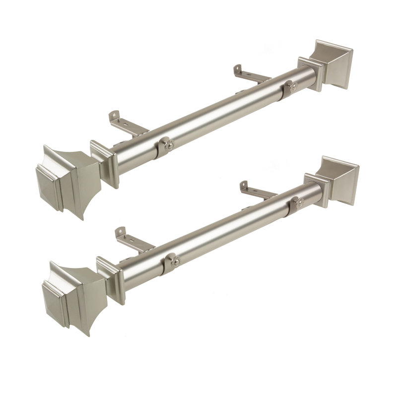 Tringle à rideaux simple 1,5 "Scot, H 1,5 po x l 18 po x P 1,15 po, Nickel satiné
