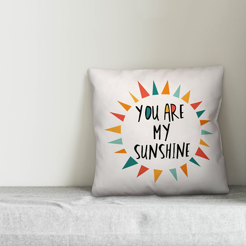  You Are My Sunshine Shape Pillow Cover & Insert, Orange