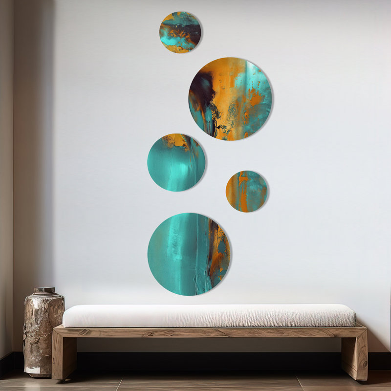 Teal Balance II - Abstract Metal Wall Décor