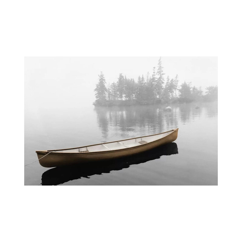 «Lone Canoe» par Rig Studios - impression sur toile tendue, H 12 po x l 18 po x 1,5 po