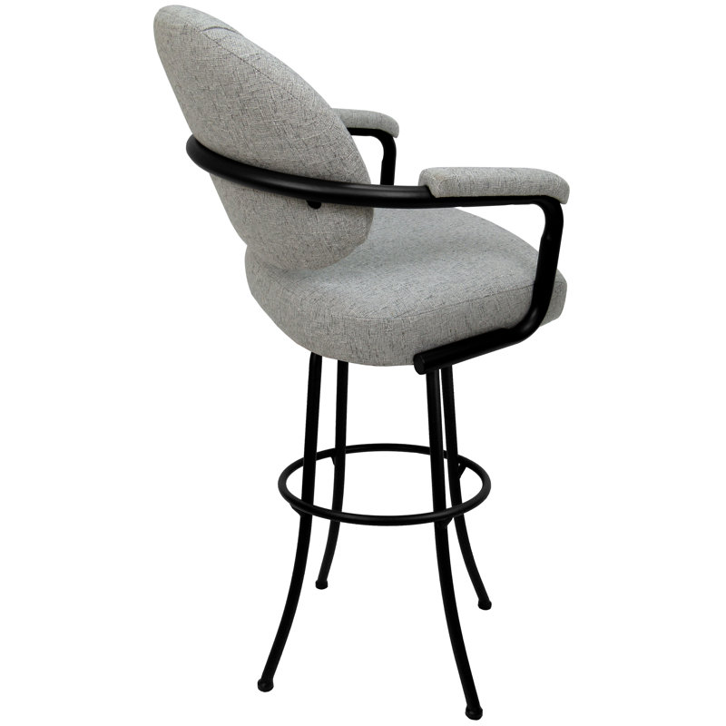 Comptoir pivotant, bar et très grand tabouret Vickky, Tabouret de comptoir (siège d'une hauteur de 26 p, Noir