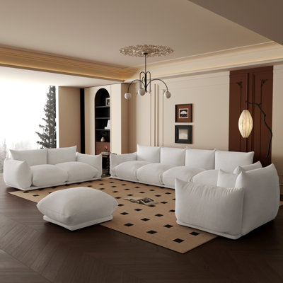 Cath Kavia 4 - Piece Chenille Fabric Upholstered Sectional Sofa For Living Room Set by Ebern Designs