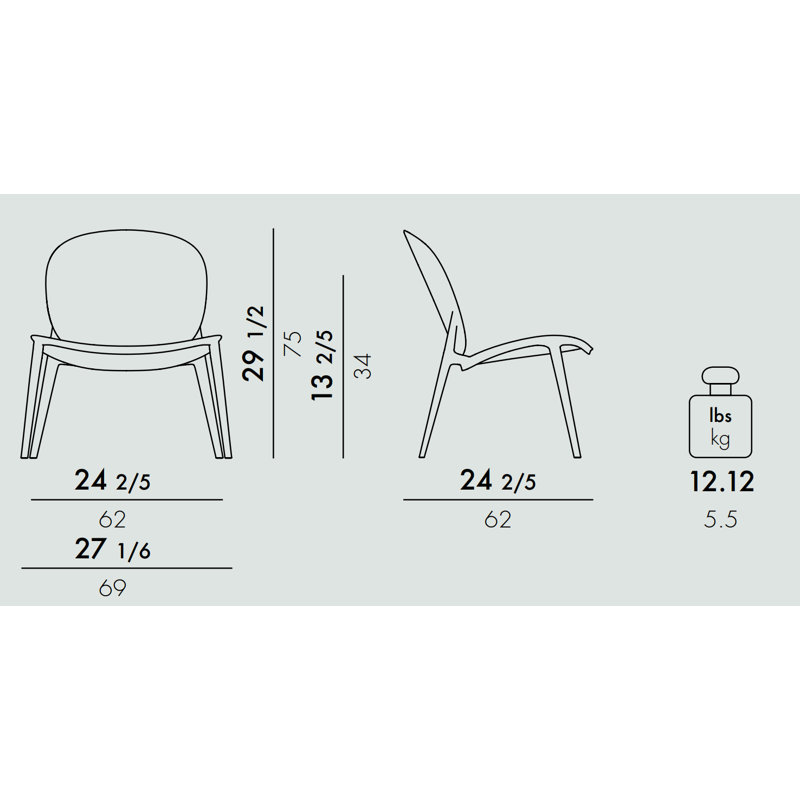 Chaise d'appoint Be Bop, Blanc