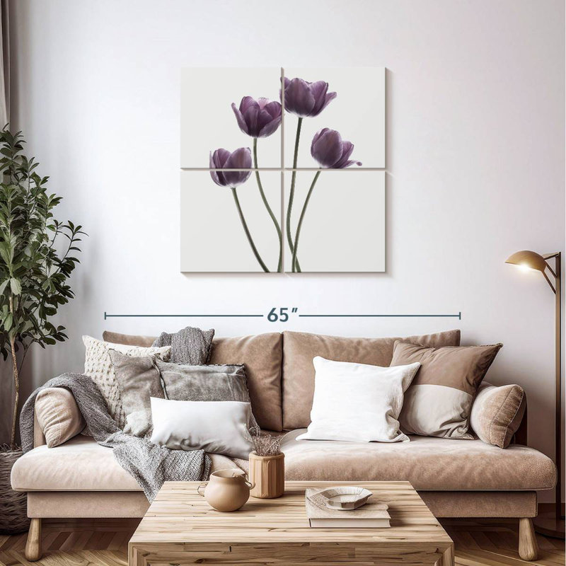 Harnek tulipes mauves, H 38 po x l 38 po