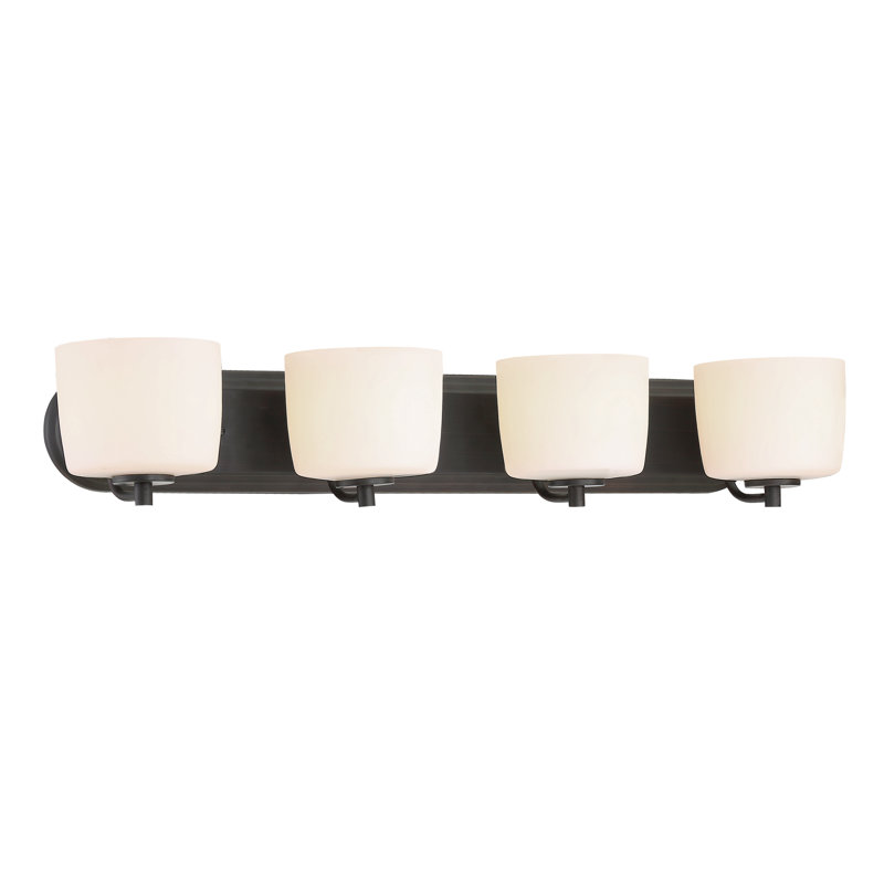 Éclairage pour meuble-lavabo 4 lumières Rosalin, Bronze vieilli brossé