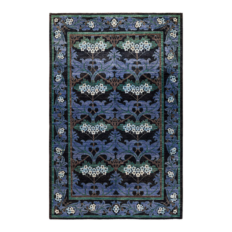 Overyed One-of-a-Kind Rectangle 6'3" X 9'6" Hand Knotted Area Rug
