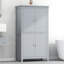 Armoire de rangement élégante pour salle de bain, unité de rangement pour salle de bain, armoire autoportante avec 4 portes, tablettes réglables, tablettes adaptables-77071477