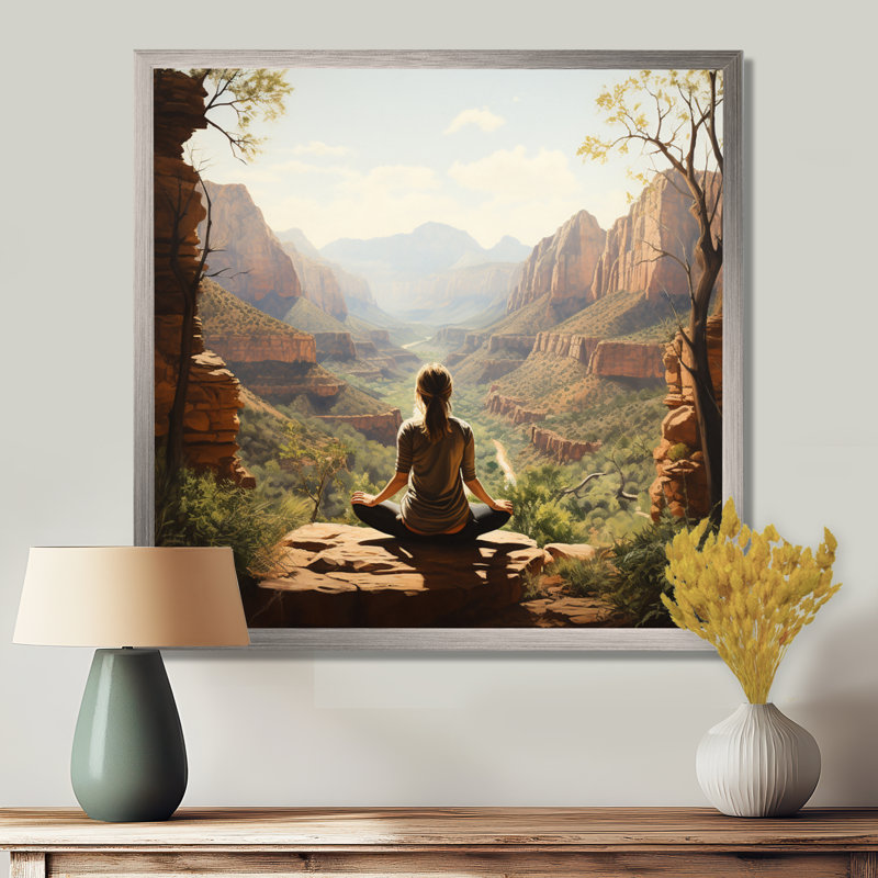 Yoga dans la nature, Argent, H 30 po x l 30 po x P 1 po
