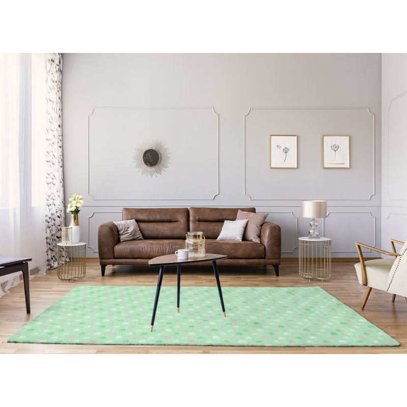 Tapis à rayures petits gâteaux green area, Rectangle 9 pi x 12 pi