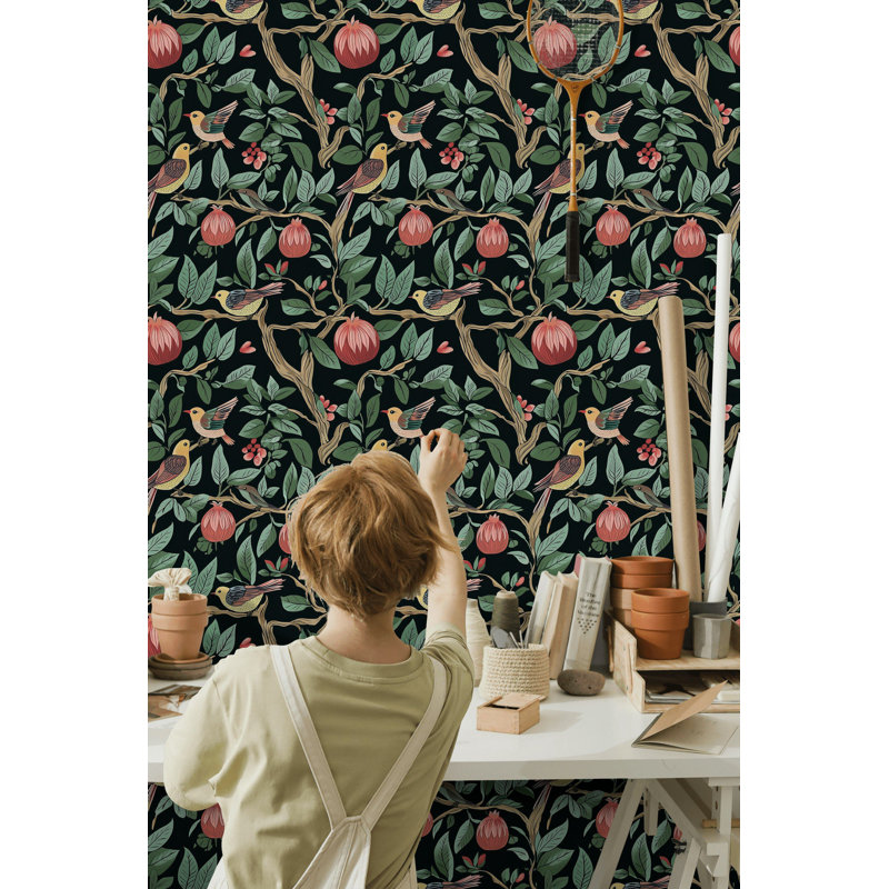 Papier peint à fleurs William Moody
