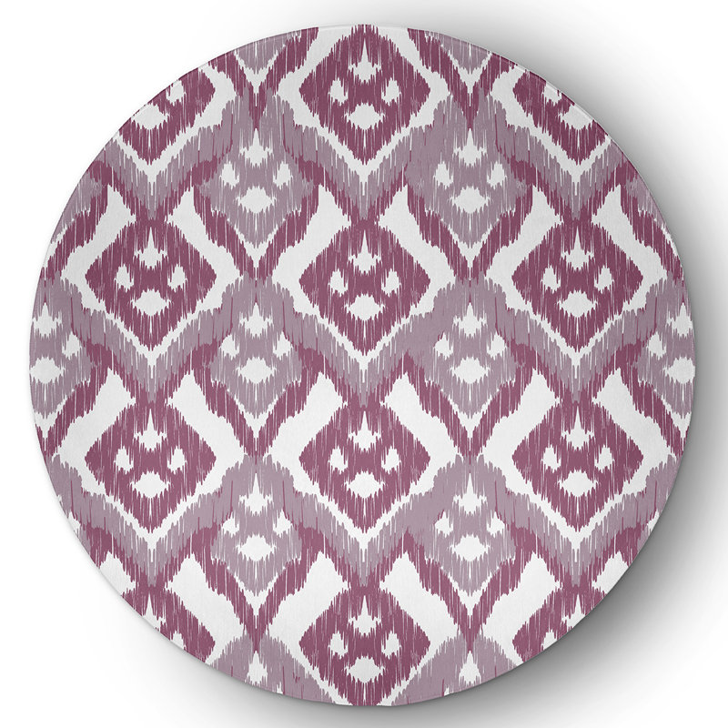 Chenille Ikat Indoor Rug, Round 5'