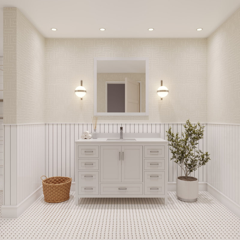 Base de meuble-lavabo 47 po Rooh seulement, Blanc